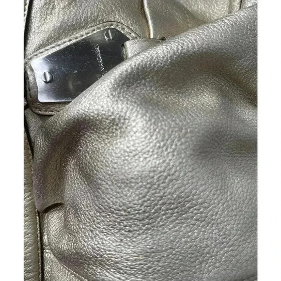 B Markowski Metallic Silver Color, leather Satchel Handbag, Designer Handbag - Picture 8 of 16